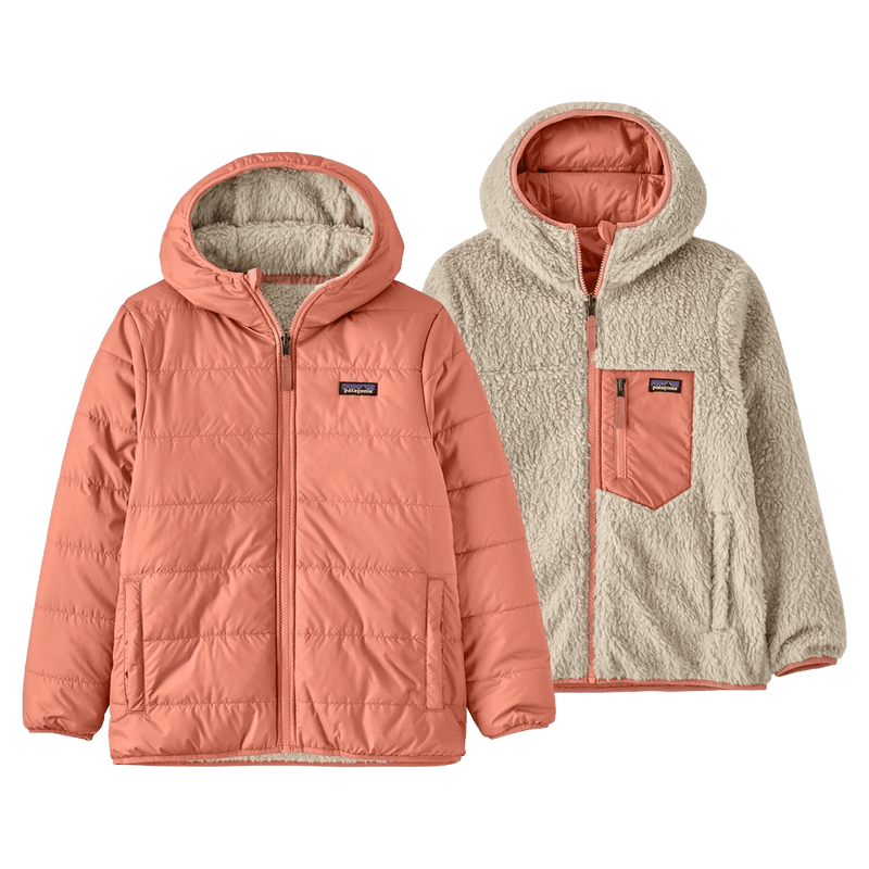Main view of the Patagonia Reversible Ready Freddy Hoody - Moment Pink 68095MNTP Fashion,  26/27 Unisex's model