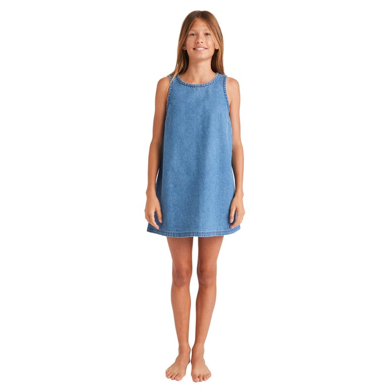 Full view of Billabong Skies Shift Dress - Kids in Salt Washed,
