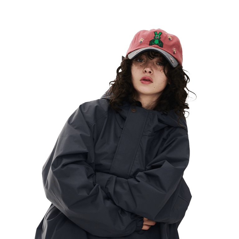 Square Block Rabbit Flower Cotton Cap