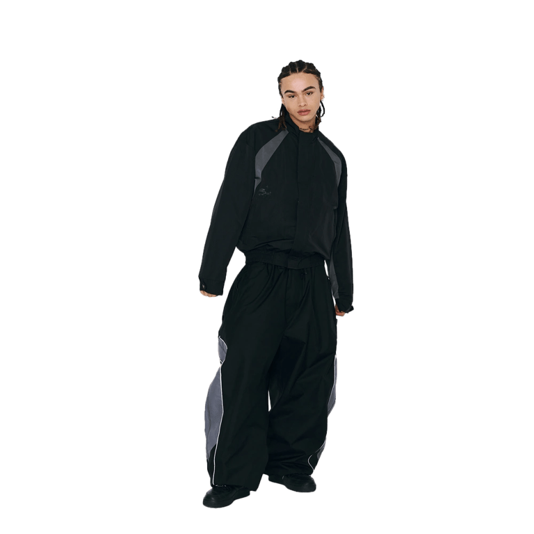 Light Weight Reflective Line Super Wide Jogger Snowboard Pants