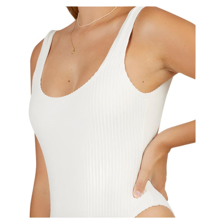 Terry Rib Square Tanker 1Pc Swimsuit - Womens