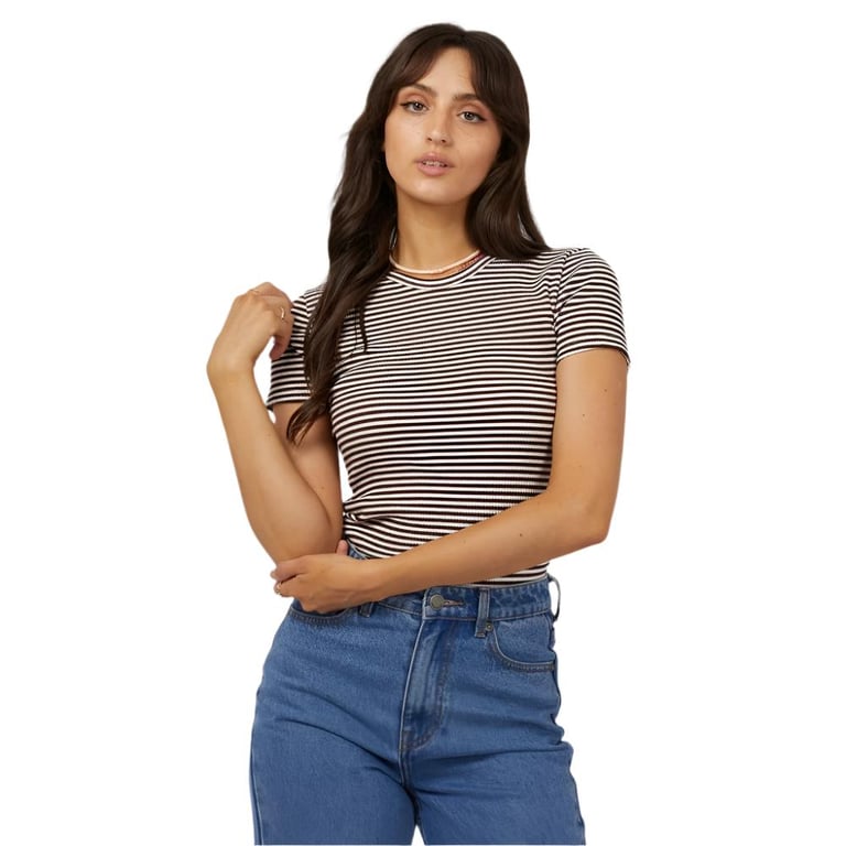 Eve Rib Stripe Tee - Womens