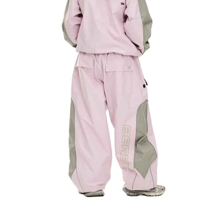 Light Weight Reflective Line Super Wide Jogger Snowboard Pants
