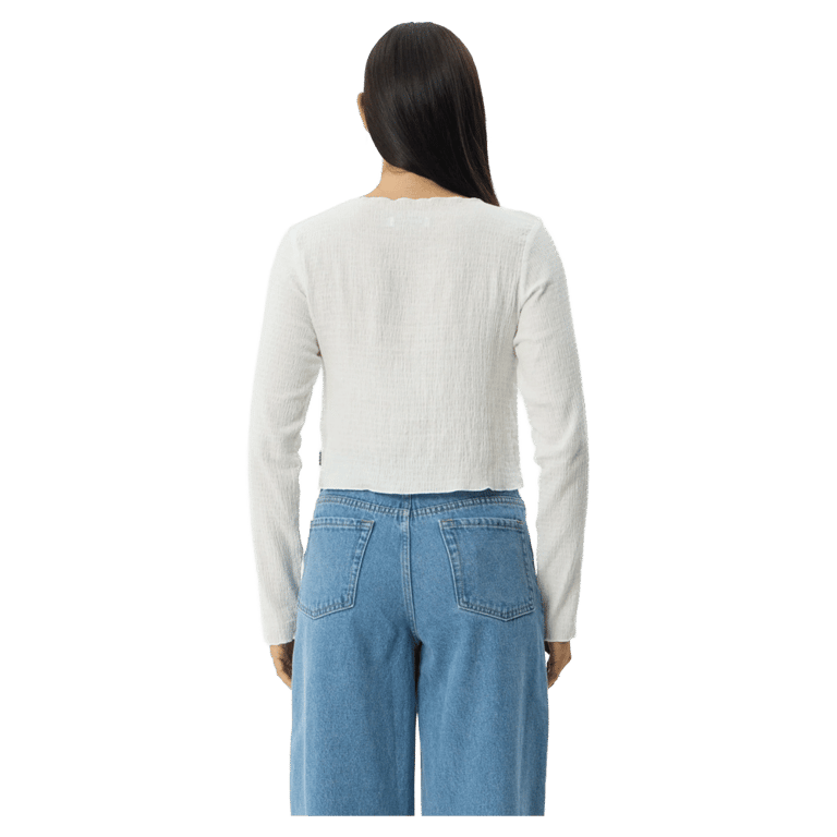 Focus Seersucker Long Sleeve Top - Womens
