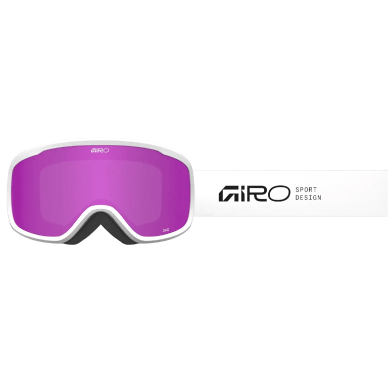 Strap view of the Giro Cruz Goggles in Stacked White, Amber Pink lens, unisex model