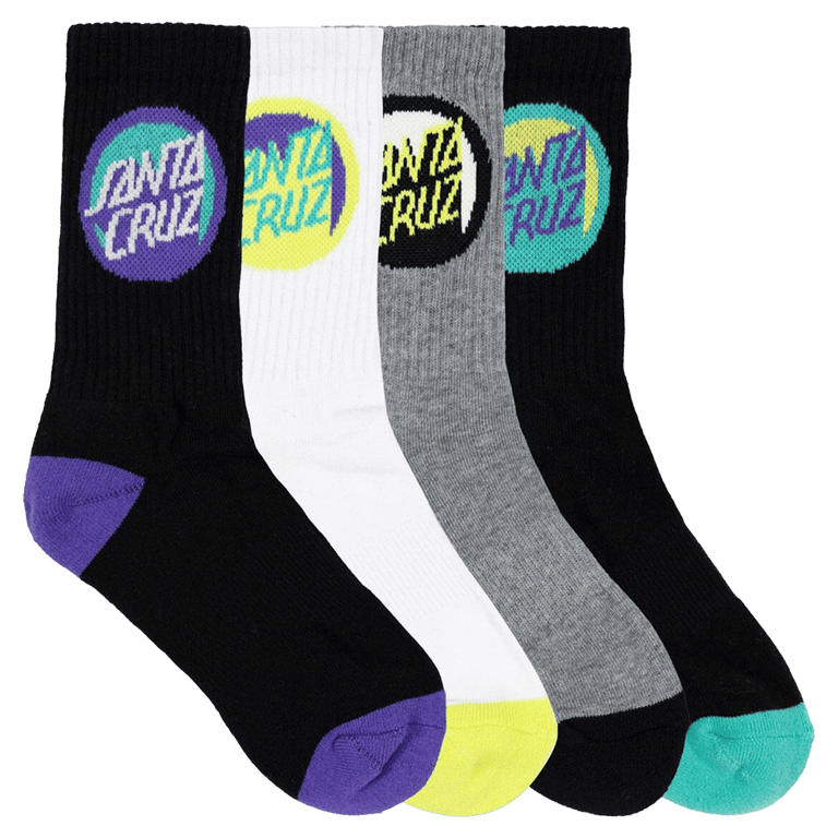 Bold Shadow Dot Crew Sock 4 Pack - Kids