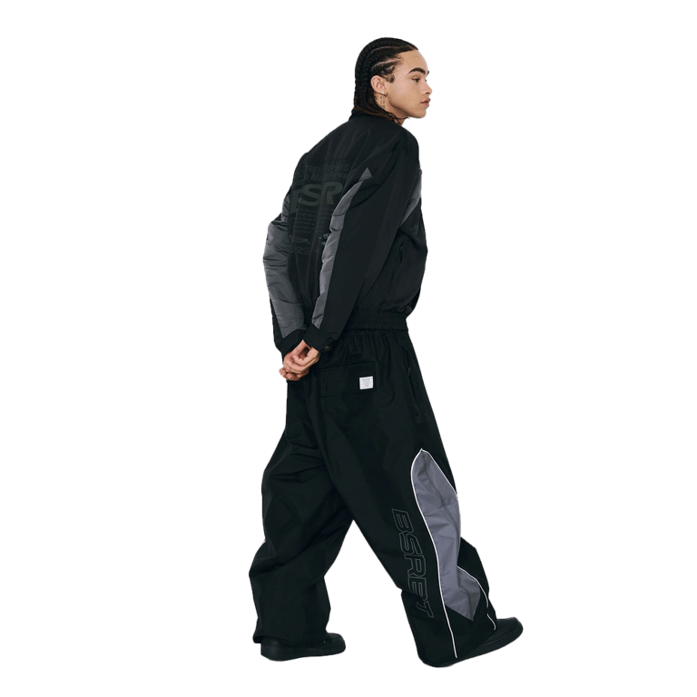 Light Weight Reflective Line Super Wide Jogger Snowboard Pants