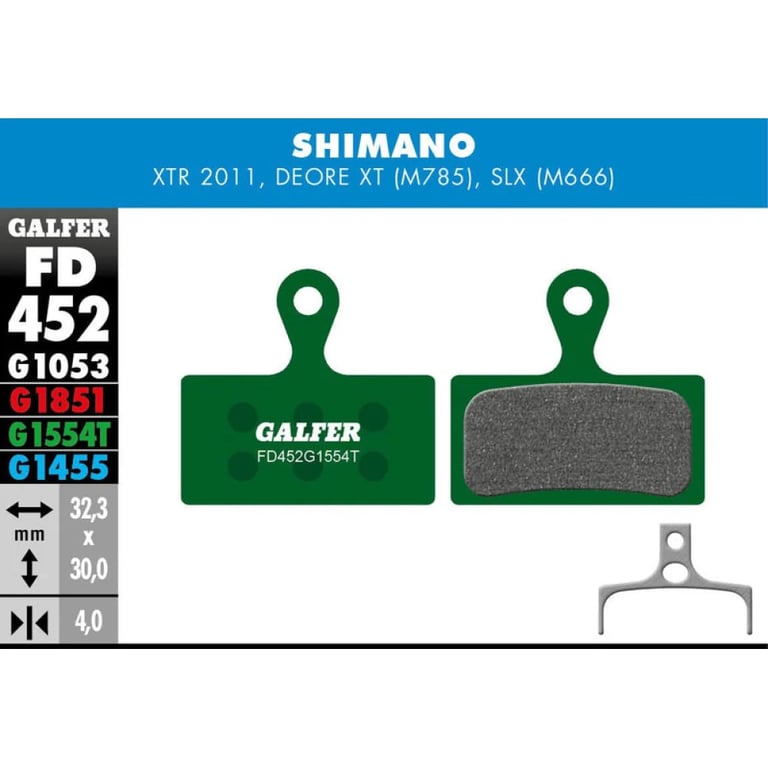Fd452 Brake Pads Shimano Xtr, Slx, Deore Xt (M785) Slx [Compound:G1554T Pro]