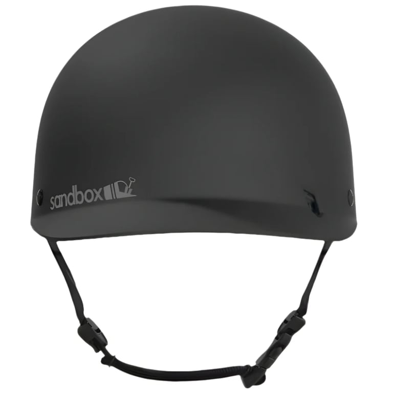 Front view of the Sandbox Classic 2.0 Brain Bucket Helmet, black colourway.