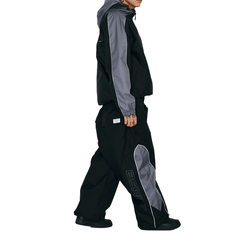 Light Weight Reflective Line Super Wide Jogger Snowboard Pants