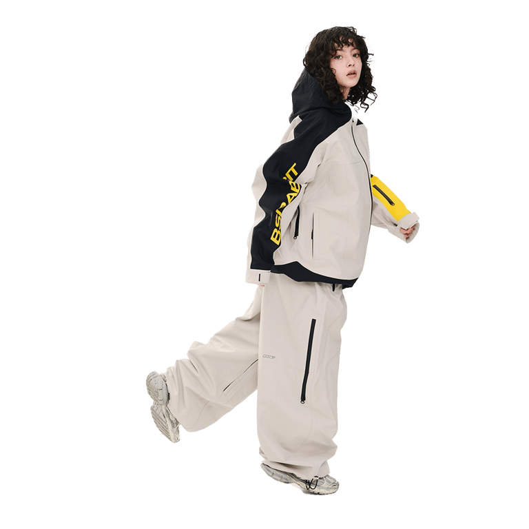 Asymmetric 3L Seam Sealing Hooded Shell Snowboard Jacket