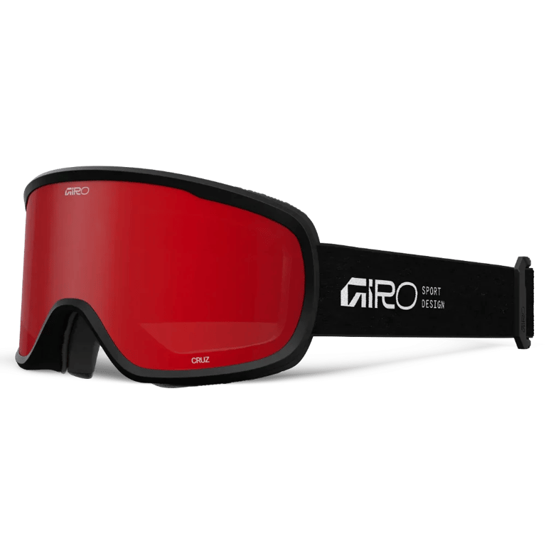 Main view of the Giro Cruz Goggles in Stacked Black, Amber Scarlett lens, unisex model