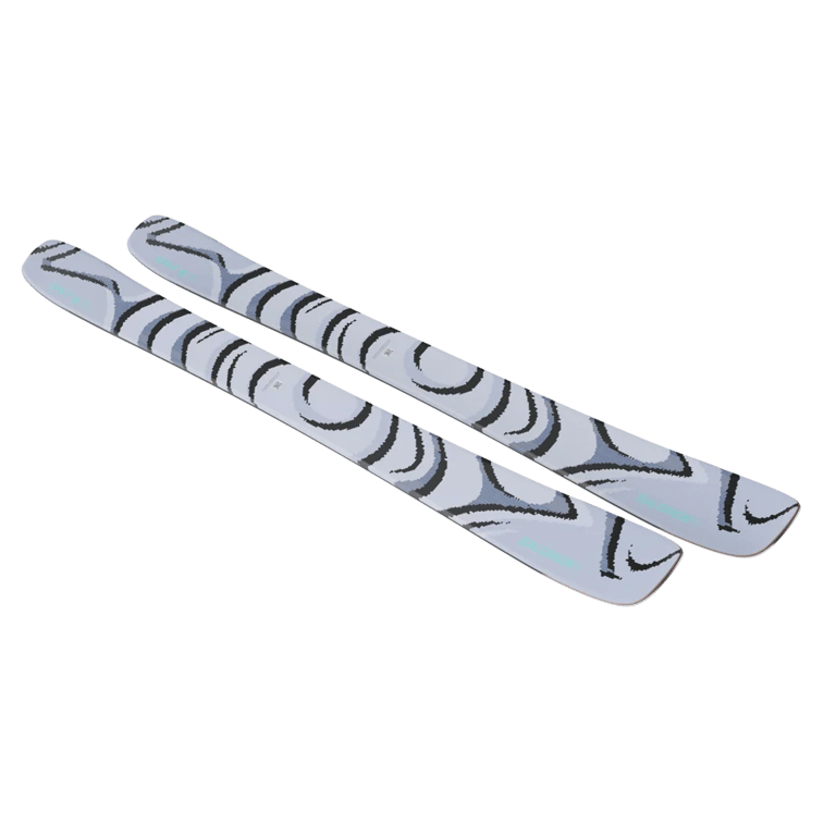 Side view of the SALOMON QST 100 Cosmic Sky Skis,  26/27 Unisex's model