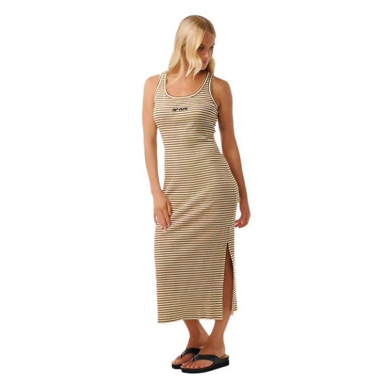 High Tide Stripe Rib Midi Dress - Womens