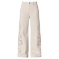 Full view of women in the Relaxed Sailor Long Jeans in colour Cream