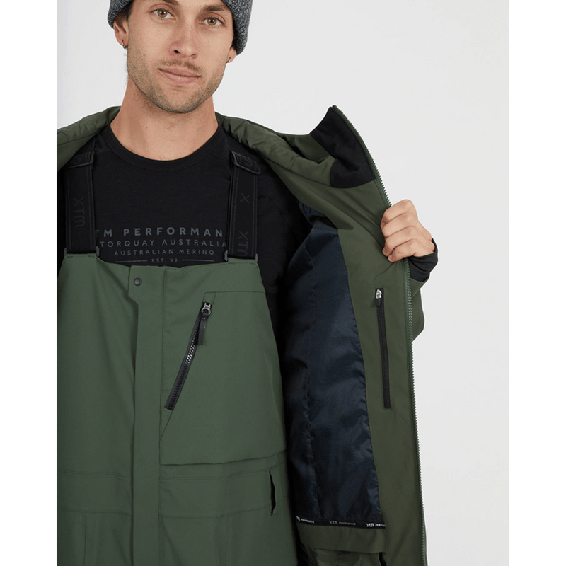 Inside view of XTM Ridge Line Ski Jacket in colour Ivy