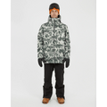 Front full  view of XTM Ridge Line Ski Jacket hood in Ccolour Stone Linchen