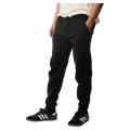 Black Rip Curl Anti Series Departed Trackpants with drawstring waist, side pockets, and cuffed ankles.