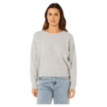 Rip Curl Emily light grey marle knit sweater for women with a crew neck and ribbed hem. Front view.