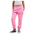 Bright pink Rip Curl women's trackpants with elastic waistband, side pockets, and cuffed ankles.