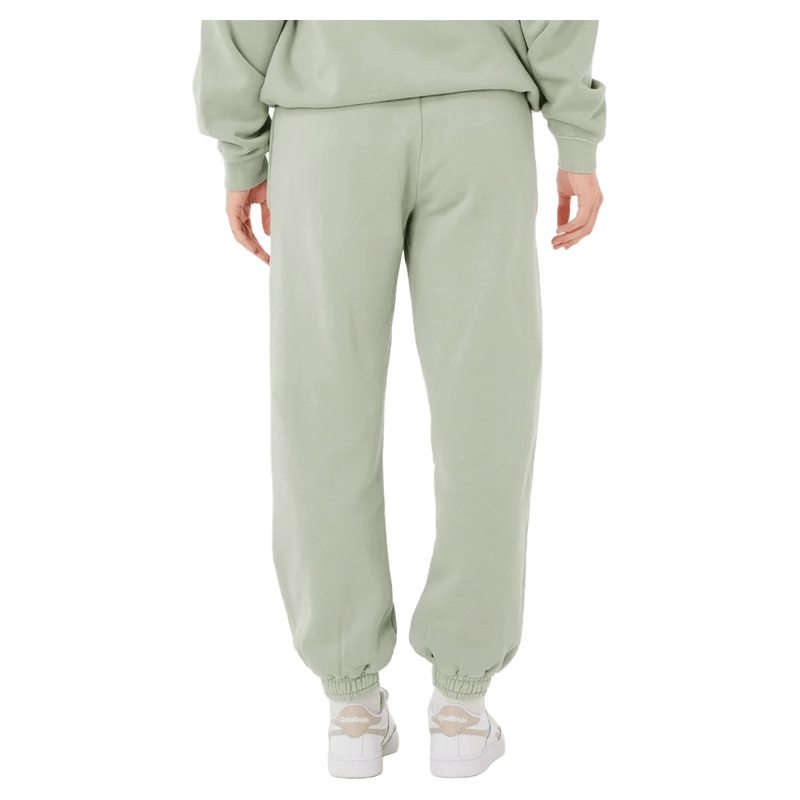 Sage green Rip Curl Varsity Sports Track Pant for women, back view with elasticated cuffs and relaxed fit.
