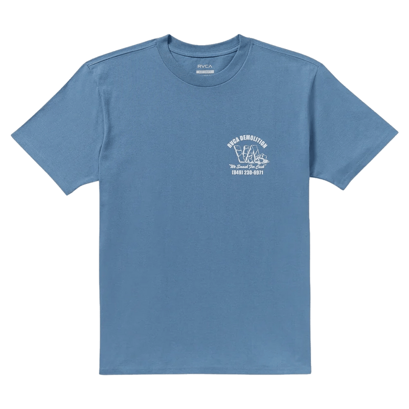 Main view of the RVCA Demo SS Tee, blue