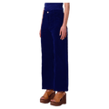 Side view of a women in the Sailor Deco Marine Cord Jeans in colour Marine