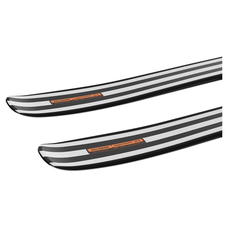 Tail view of the SALOMON Depart 1.0 Retro Black&White Skis,  26/27 Unisex's model