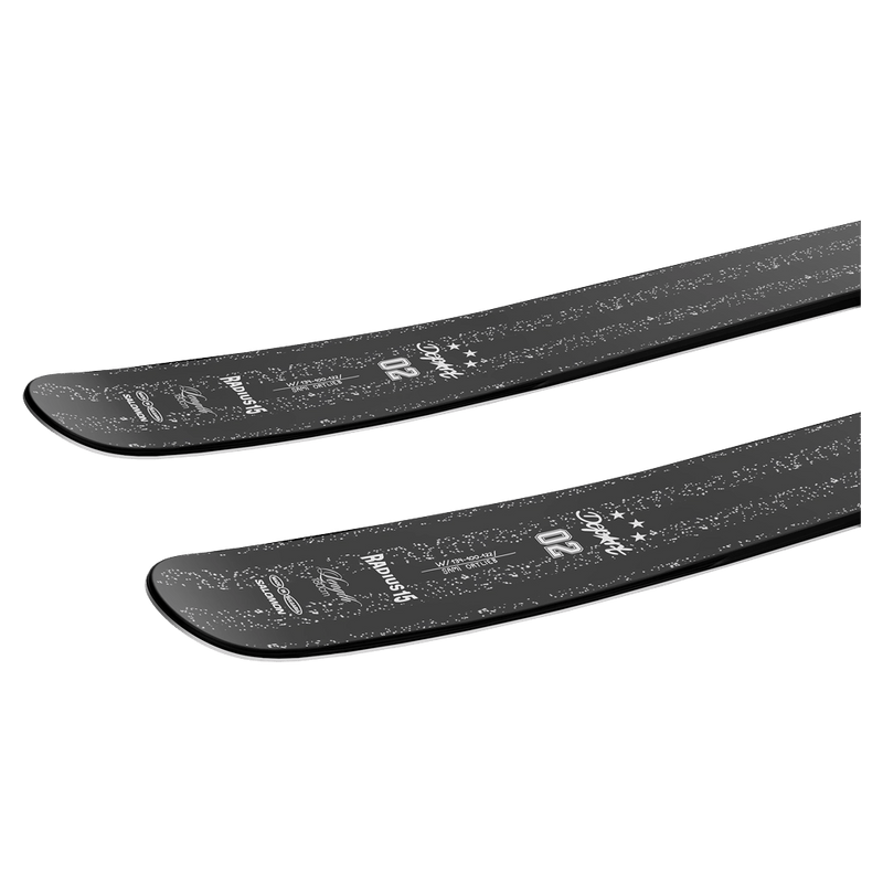 Tail view of the SALOMON Depart 02 Black Skis,  26/27 Unisex's model