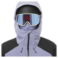 Hood view of the Salomon Absolute 3L Ski Jacket, Blue Granite and Deep Black
