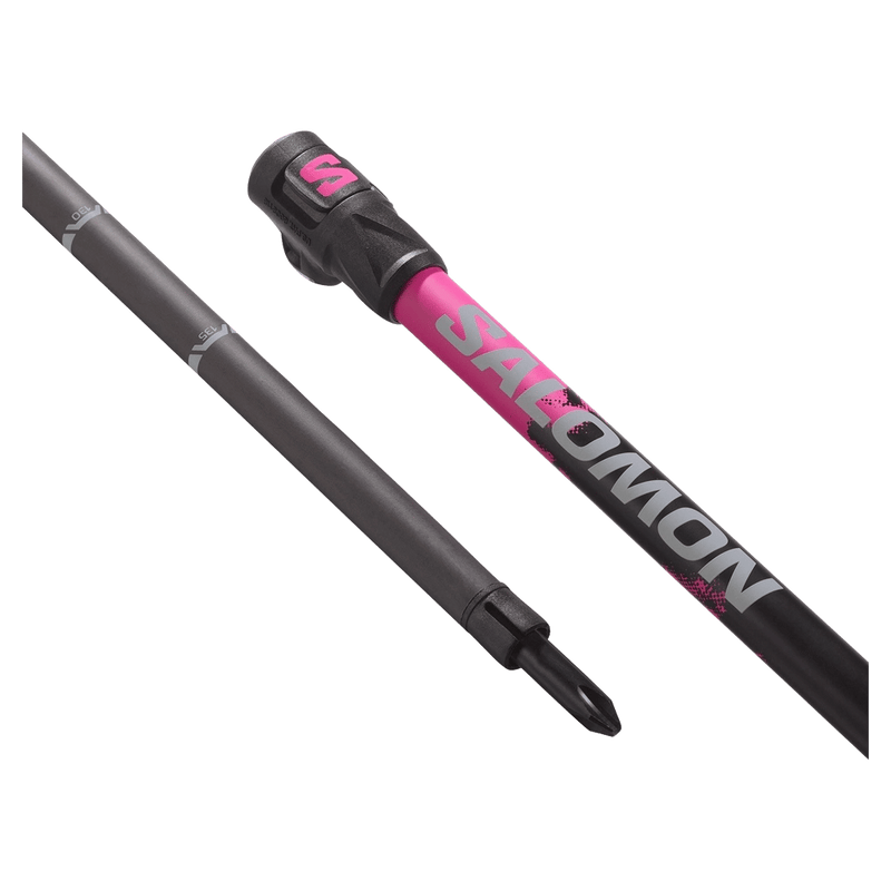 Second view of the SALOMON Steep Pro Vario S3 Black Rhodamine Poles,  26/27 Unisex's model