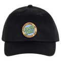 Black Santa Cruz kids dad cap in black featuring a circular logo patch on the front.