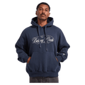 View of Barney Cools Scribe Hood in colour Navy.