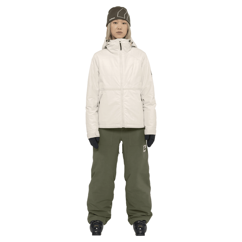 Full-body view of the Armada Brae 2L Pants in Olive colourway, unisex's model