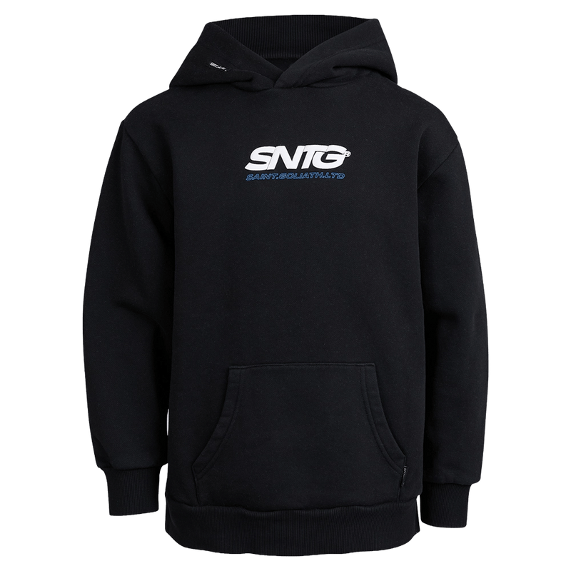 Main view of the St Goliath Challenger Hoodie in Washed Black colourway, kids's model
