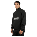Front view of the St Goliath Overlapped Zip in Black colourway, men's model
