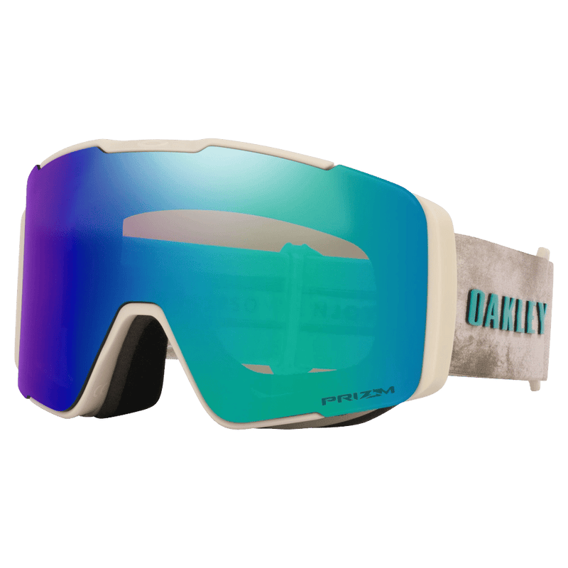 Main view of the Oakley Line Miner Pro XM Goggles in Jamie Sig, Prizm Argon and Iced lens, unisex model