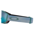 Side view of the Oakley Flow Scape XM Goggles in Pacific Haze, Prizm Sapphire and Iced lens, unisex model