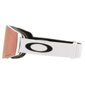 Side view of the Oakley Fall Line XL Goggles in Matte White, Prizm Rose Gold lens, unisex model