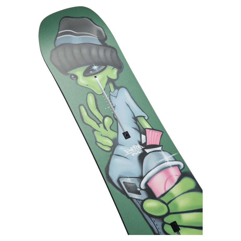 Topsheet view of the Burton Good Company Alien Snowboard,  26/27 unisex's model