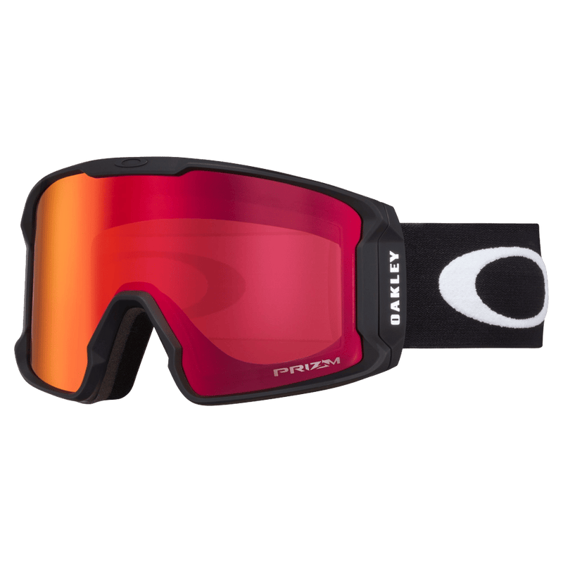 Main view of the Oakley Line Miner XL Goggles in Matte Black, Prizm Torch lens, unisex model
