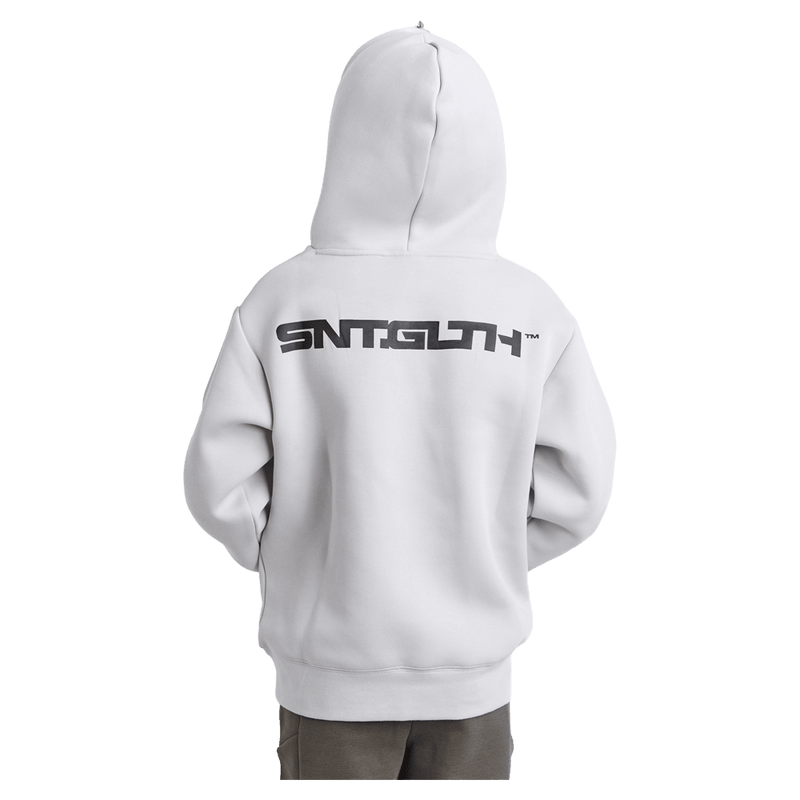 Back view of the St Goliath Freestyle Hoodie in Grey colourway, kids's model