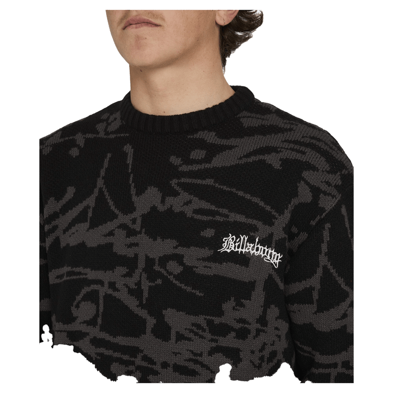 Front Close view of man wearing the Billabong Immortal Sweater in Black