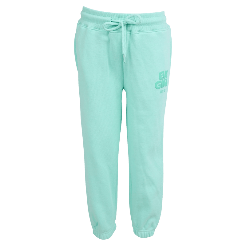 Main view of the Eve Girl Sport Club Track Pant in Mint colourway, toddler's model