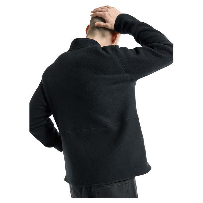 Back view of the Burton Cinder Full-Zip Fleece in True Black colourway, unisex's model