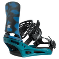 Side view of the Burton Cartel Bindings in Evergreen colourway, mens/unisex's model