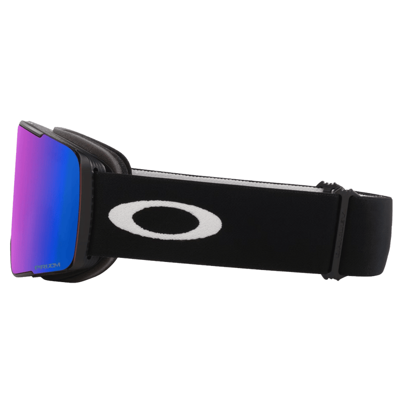 Side view of the Oakley Line Miner Pro XL Goggles in Black, Prizm Argon and Iced lens, unisex model