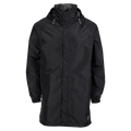 Main view of the XTM Stash 2L 3/4 Rain Jacket in Black colourway, unisex's model