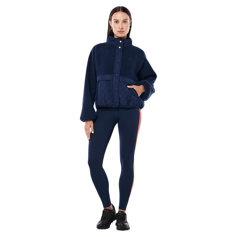 Main view of the PE NATION Technique Quilt  Dark Navy Jacket,  26/27 Womens's model