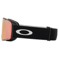 Side view of the Oakley Line Miner Pro XM Goggles in Matte Black, Prizm Rose Gold and Iced lens, unisex model